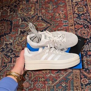 adidas gazelle silver green womens adidas Originals Nizza Platform White Women's Shoes, Size: 10 main image 1